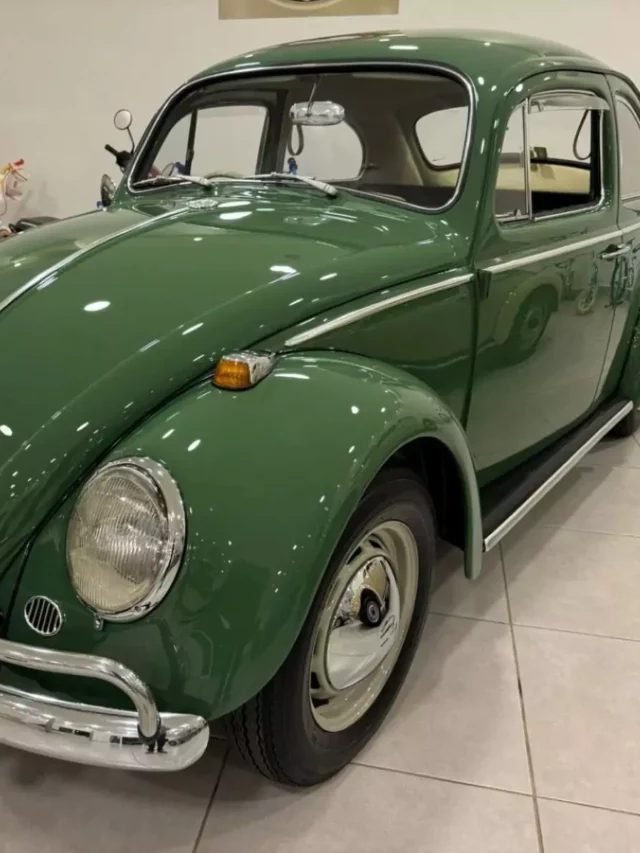 Fusca Creme VW Fusca Verde 1969: Ícone Mantém Toda Sua Originalidade - Motor Prime